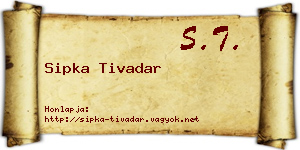 Sipka Tivadar névjegykártya