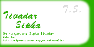 tivadar sipka business card